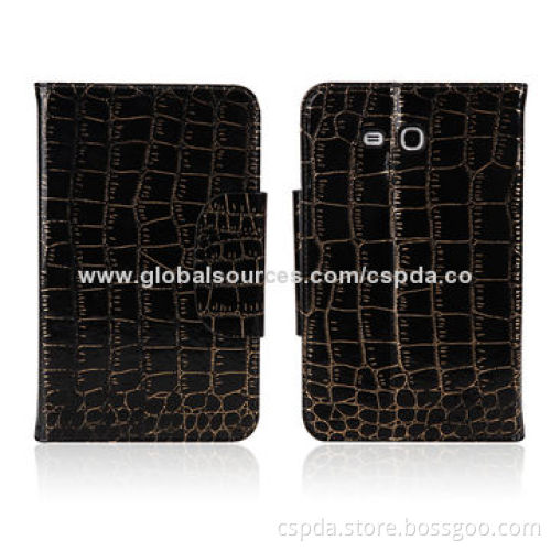 2014 Croco Pattern New PU Leather Back Stand Cases for Samsung Galaxy Tab 3, 7.0 Lite TBD